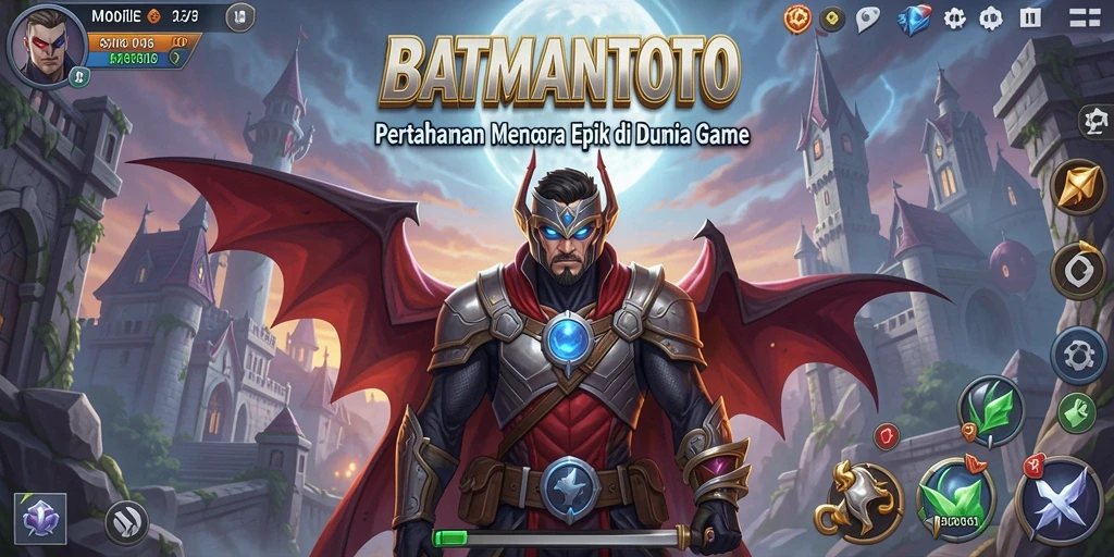 Tampilan gameplay BATMANTOTO dengan menara berstrategi melawan gelombang musuh.