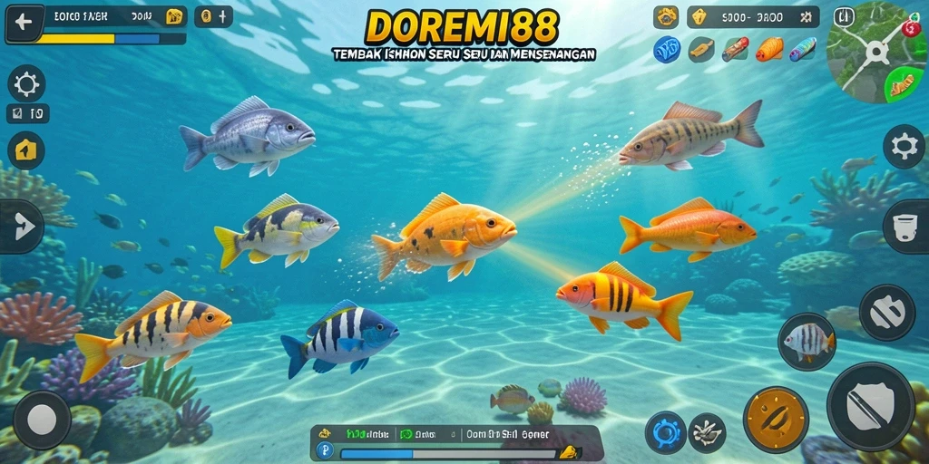 Screenshot DOREMI88 yang menunjukkan aksi seru Tembak Ikan.
