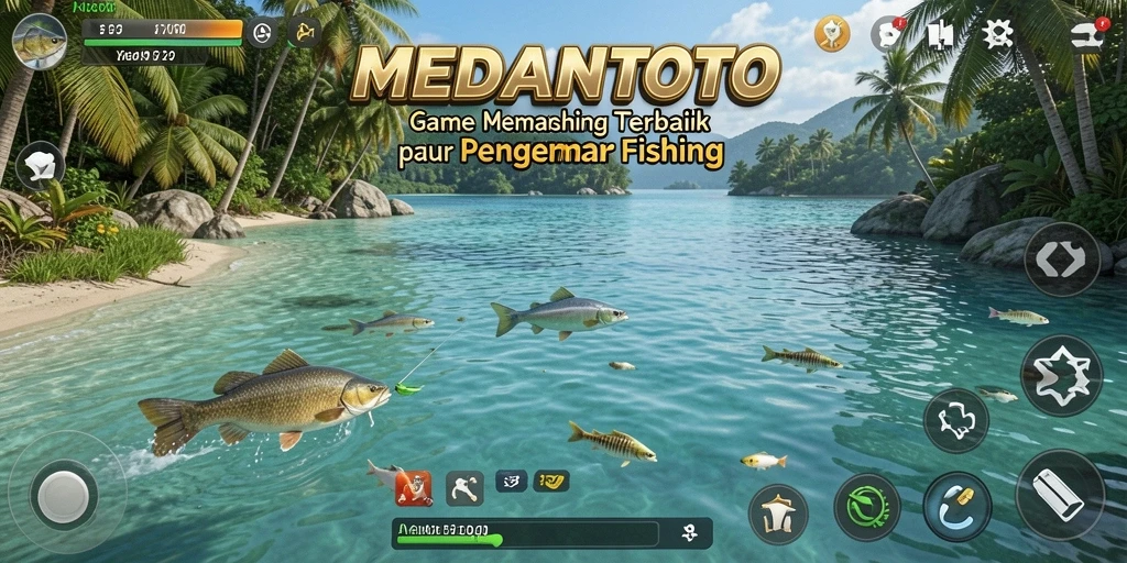Gameplay MEDANTOTO yang seru saat memancing ikan.