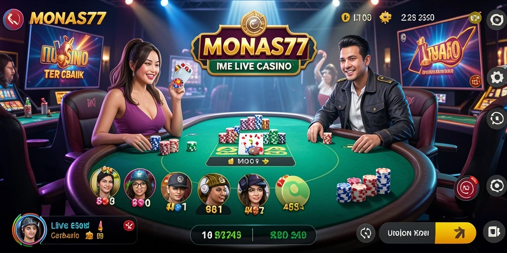 Screenshot gameplay Live Casino yang interaktif dan mendebarkan.