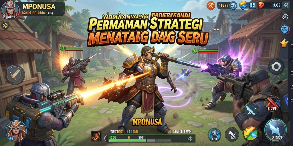 Tampilan gameplay MPONUSA dengan strategi yang menakjubkan.
