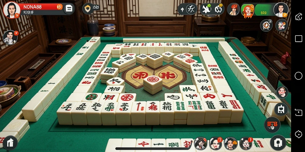 Screenshot NONA88 menampilkan gameplay Mahjong yang menarik dan interaktif.
