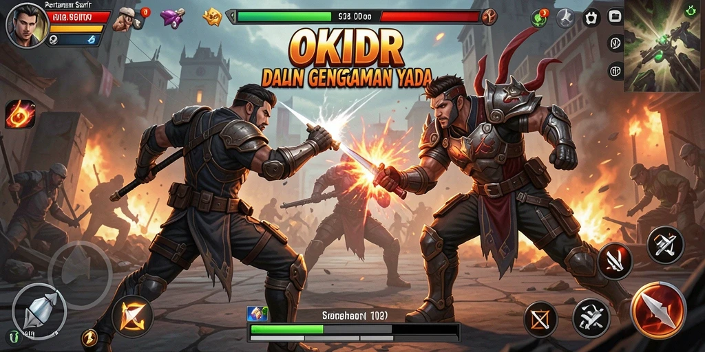 Gameplay OKIDR yang intens dan menegangkan dalam pertarungan Fighting.