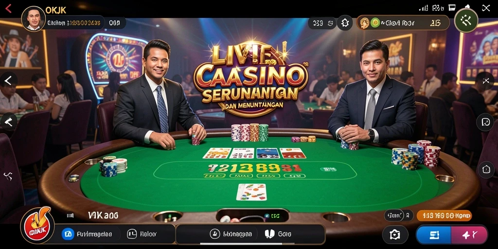 Gameplay mendebarkan di aplikasi Live Casino OKJK.
