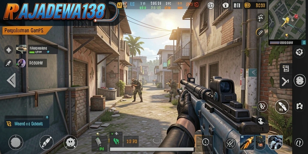 Screenshot menampilkan aksi tempur intens dalam RAJADEWA138.