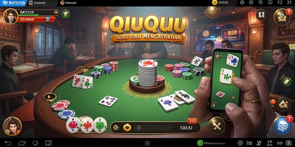 Tangkapan layar dari gameplay seru QiuQiu di RATU123.